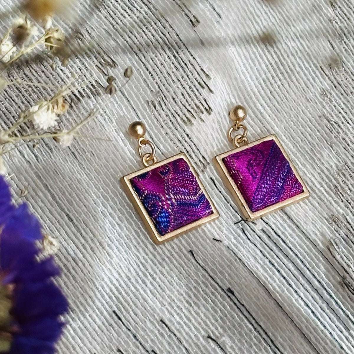 Purple Song Brocade Earrings