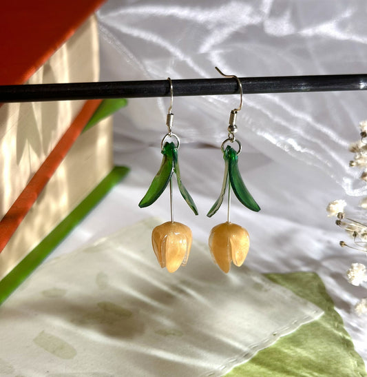 Champagne Tulip Shrinky Earrings